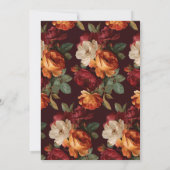 Romantic Burgundy Floral Photo 80th Birthday Kaart (Achterkant)