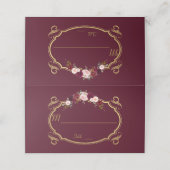 Romantic Burgundy Marsala Floral Herfst Table Numb (Buitenkant ongevouwen)