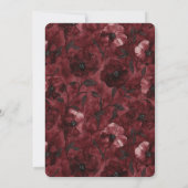 Romantic Burgundy Red Floral Wedding Kaart (Achterkant)