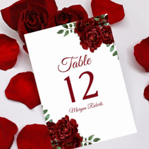 Romantic Burgundy Red Rose Wedding of Quinceanera Kaart