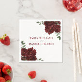 Romantic Burgundy Red Rose Wedding Verloving Servet (Insitu)