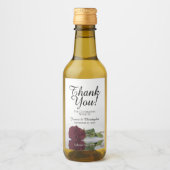 Romantic Burgundy Roos Weddenschap Dank je Mini Wijn Etiket (Voorkant)