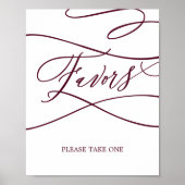 Romantic Burgundy Text Calligraphy Weddenschappen Poster (Voorkant)