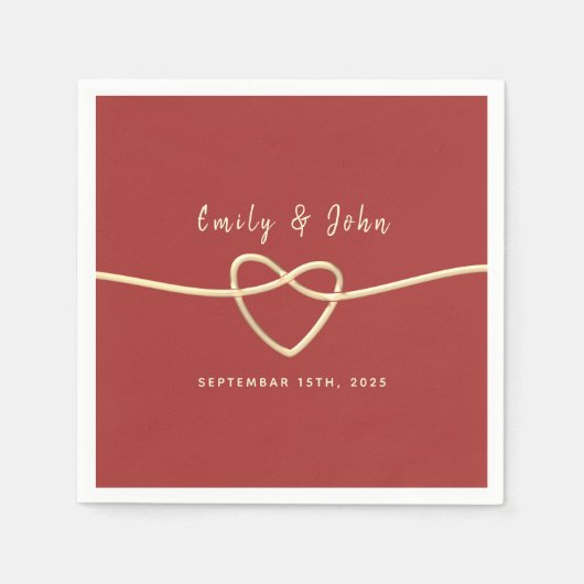 Romantic Burgundy Wedding Servet (Voorkant)