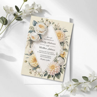 Romantic Butter Yellow Garden Wedding Invitation