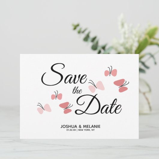 Romantic Butterflies Roze sparen de Data (Staand voorkant)