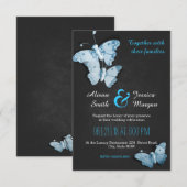 Romantic Butterflies wedding invitation (Devant / Derrière)