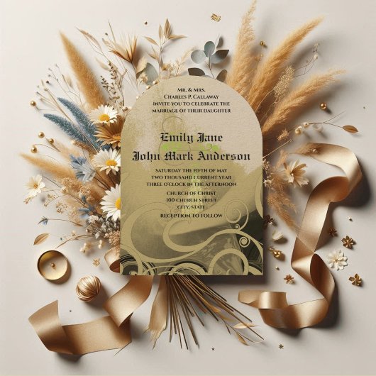 Romantic Calla Lily Wedding Invitation Kaart