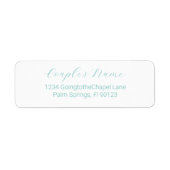 Romantic Calligraphy Blauwgroen Return Address Etiket (Voorkant)
