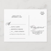 Romantic Calligraphy Demande de Chanson Carte Post (Dos)