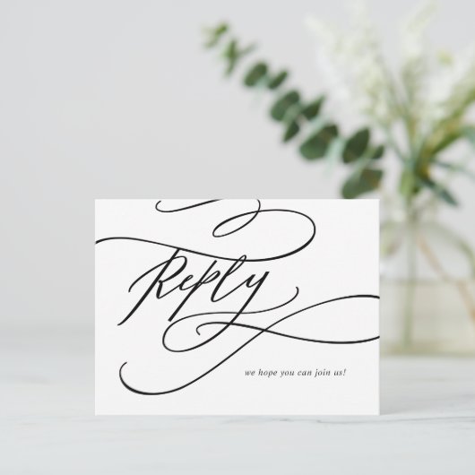 Romantic Calligraphy Demande de Chanson Carte Post (Debout devant)