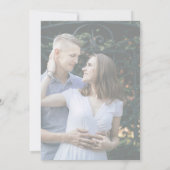 Romantic Calligraphy Faded Photo Flourish Wedding Kaart (Achterkant)