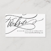 Romantic Calligraphy Flourish Wedding Website Informatiekaartje (Voorkant)