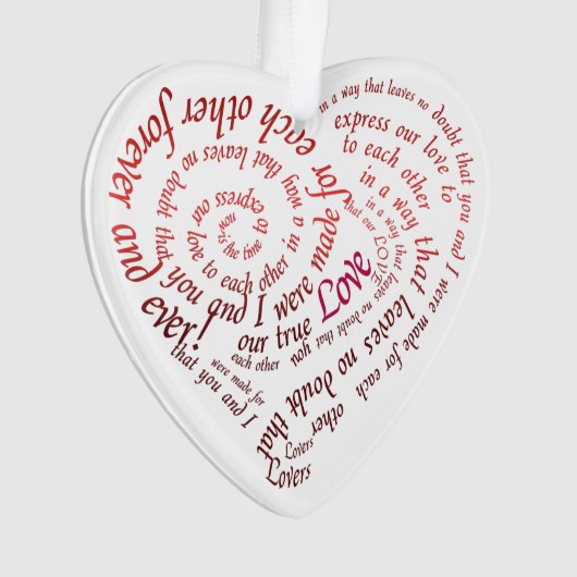 Romantic Calligraphy Lovers Heart Shaped Quote (devant)