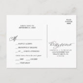 Romantic Calligraphy Menu Choice RSVP Briefkaart (Achterkant)