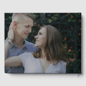 Romantic Calligraphy Monogram Dark Photo Weddensch Gastenboek (Achterkant)