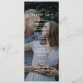 Romantic Calligraphy Monogram Dark Photo Weddensch Programma (Achterkant)