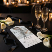 Romantic Calligraphy Monogram Photo Wedding  All In One Uitnodiging