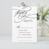 Romantic Calligraphy Song Request RSVP Card (Staand voorkant)