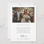 Romantic Calligraphy Wedding 2 Photo Bedankkaart (Achterkant)