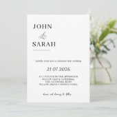 Romantic  Calligraphy Wedding Invitation (Debout devant)