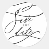 Romantic Calligraphy Wedding Save the Date Ronde Sticker (Voorkant)
