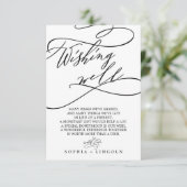 Romantic Calligraphy Wedding Wishing Well Kaart (Staand voorkant)