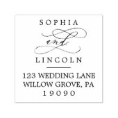 Romantic Calligraphy Wedding Zelfinktende Stempel (Design)