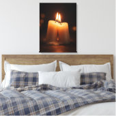 Romantic Candlelight Glow – Minimal Valentine’s Da Canvas Afdruk (Insitu (Slaapkamer))