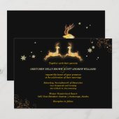 Romantic Cariou Couple Winter Wedding Kaart (Voorkant / Achterkant)