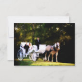 Romantic Carriage Horse Wedding Invitation RSVP (Achterkant)