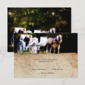 Romantic Carriage Horse Wedding Invitation RSVP (Voorkant / Achterkant)