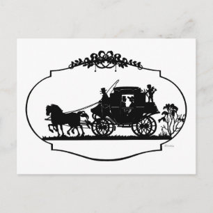 Romantic Carriage Sillhouette Briefkaart