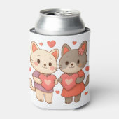 Romantic Cats Heart Can Cooler (Blikje Voorkant)