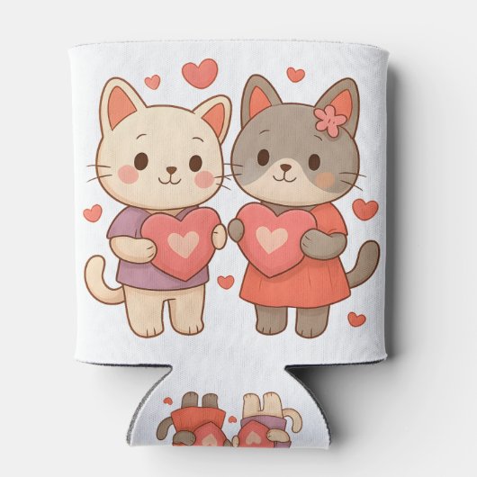 Romantic Cats Heart Can Cooler (Achterkant)