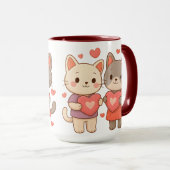 Romantic Cats Heart Ceramic Mug (Devant droit)