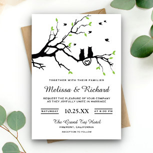 Romantic Cats Wedding Invitations Kaart