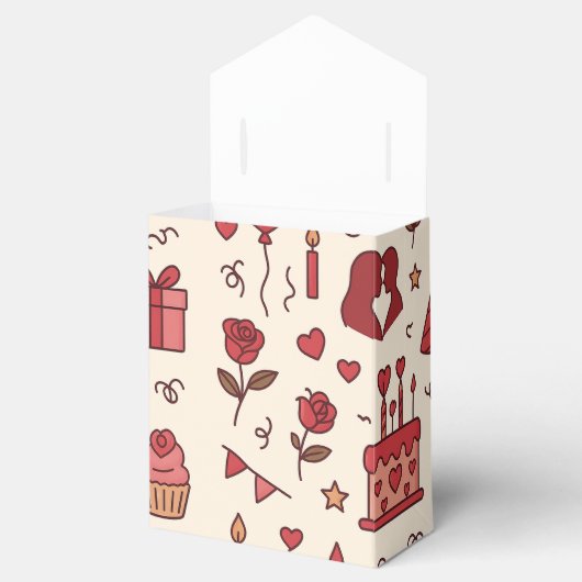 Romantic Celebration Doodle Pattern Bedankdoosjes (Geopend)