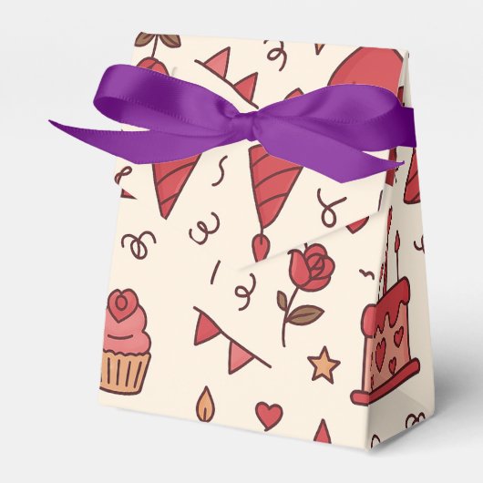 Romantic Celebration Doodle Pattern Bedankdoosjes (Voorkant Zijde)