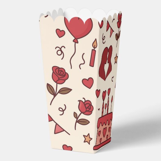 Romantic Celebration Doodle Pattern Bedankdoosjes (Achterkant)