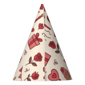 Romantic Celebration Doodle Pattern Feesthoedjes (Achterkant)