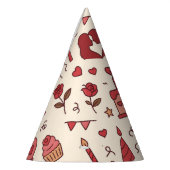 Romantic Celebration Doodle Pattern Feesthoedjes (Links)