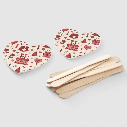 Romantic Celebration Doodle Pattern Handwaaier (Niet-gemonteerd)