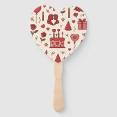 Romantic Celebration Doodle Pattern Handwaaier (Voorkant)