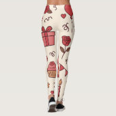 Romantic Celebration Doodle Pattern Leggings (Achterkant)