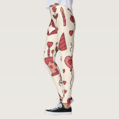 Romantic Celebration Doodle Pattern Leggings (Links)