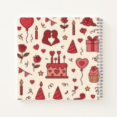 Romantic Celebration Doodle Pattern Notitieboek (Achterkant)