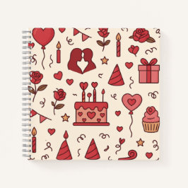 Romantic Celebration Doodle Pattern Notitieboek