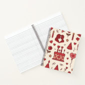 Romantic Celebration Doodle Pattern Notitieboek (Binnen)