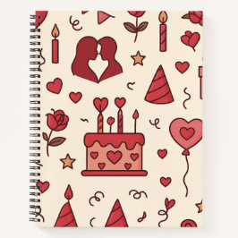 Romantic Celebration Doodle Pattern Notitieboek